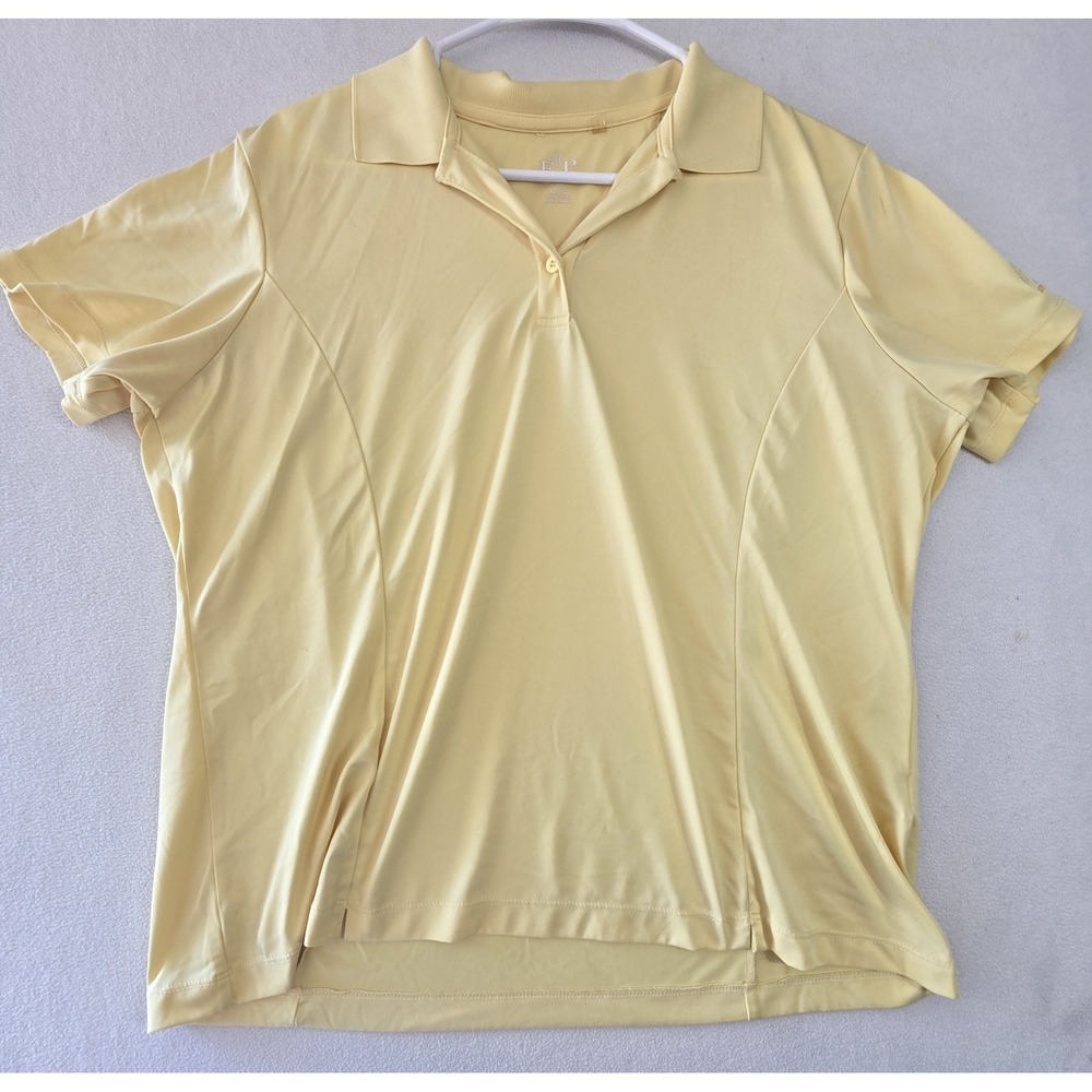 EP Pro Tour Tech Women's XL Yellow Golf Polo Shirt‎ Short Sleeve CVB Charity